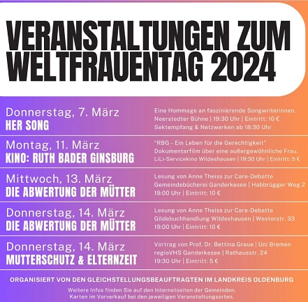 Veranstaltungen zum Weltfrauentag 2024.jpg © Gemeinde Dötlingen